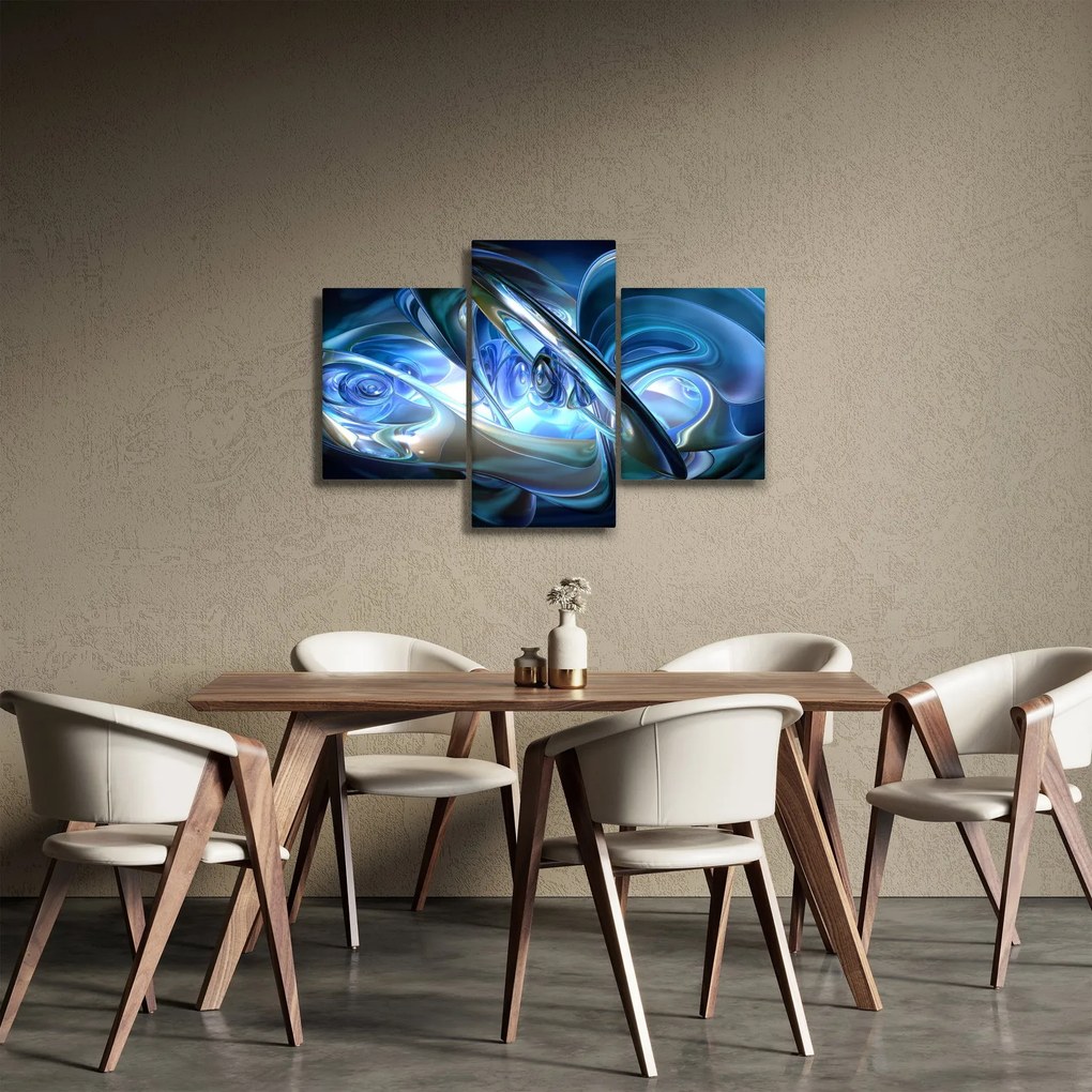 Tabloul fractalilor în albastru (90x60 cm)