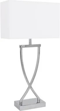 Veioza Vanessa alb/argintiu, metal/textile, H 52 cm, 40 W