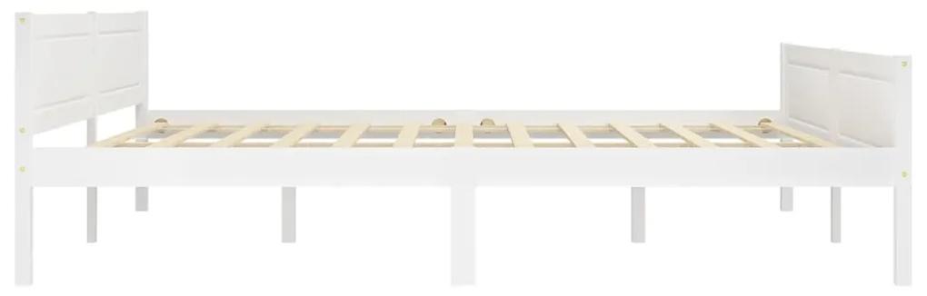 Cadru de pat cu 2 sertare, alb, 180x200 cm, lemn masiv pin Alb, 180 x 200 cm, 2 Sertare
