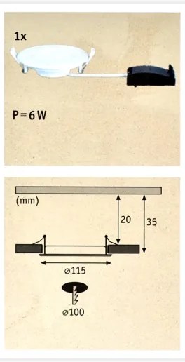 Paulmann 92061 - LED/6W IP44 Lampă încastrată baie QUALITY LINE 230V