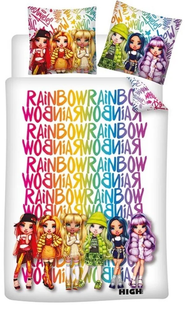 Rainbow High Magic set de lenjerie de pat 140×200cm, 65×65 cm