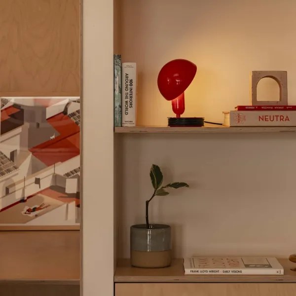 Lampă de masă cu clemă FARO 56103 2 în 1 BELA 1xE27/15W/230V roșu