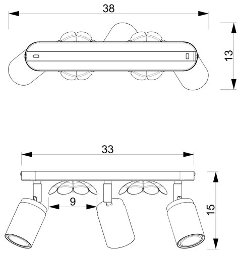 Spot FLOWER 3xGU10/8W/230V alb