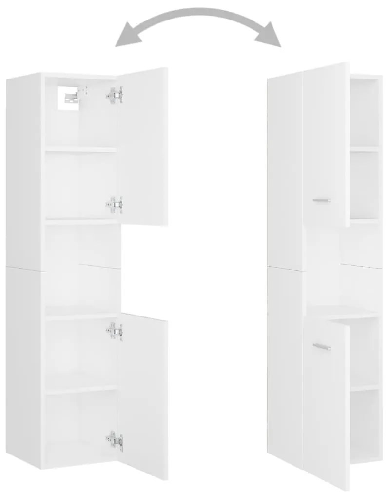 Set mobilier de baie, alb, PAL Alb, 41 x 38.5 x 46 cm, 1