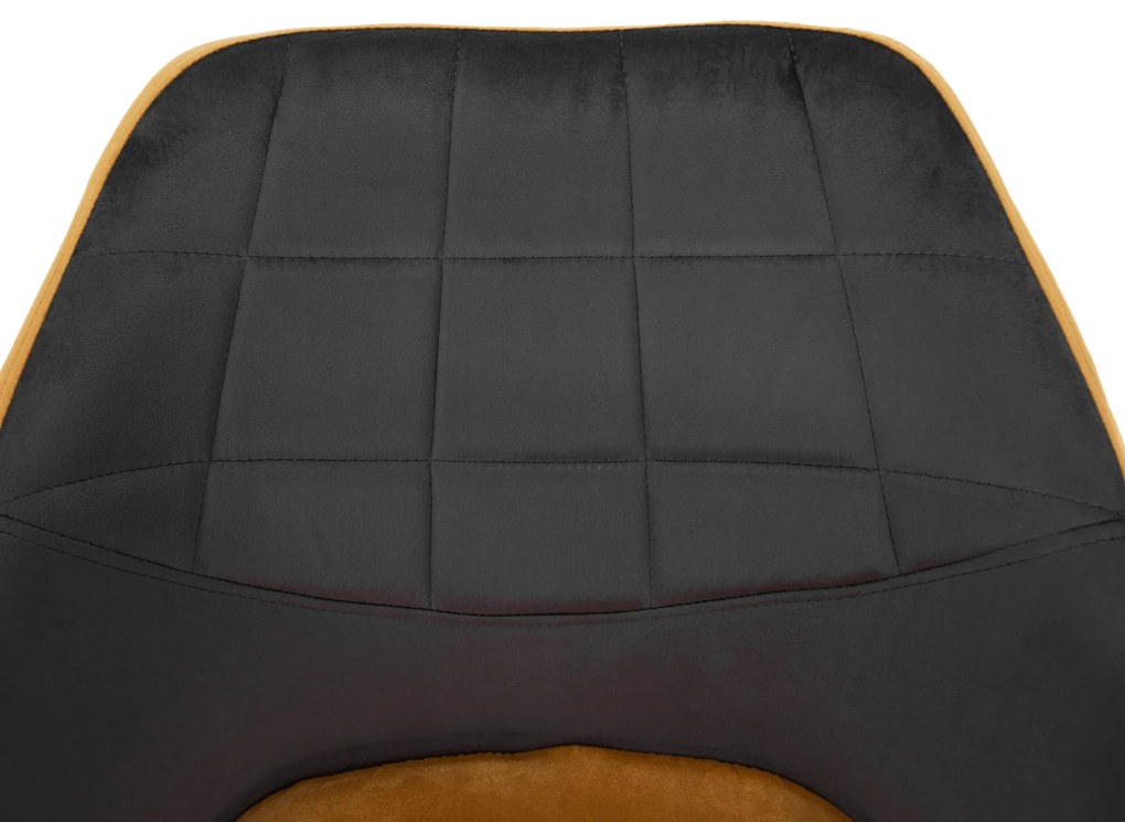 Scaun pivotant, gri, ţesătură de catifea camel / negru, RATOKO