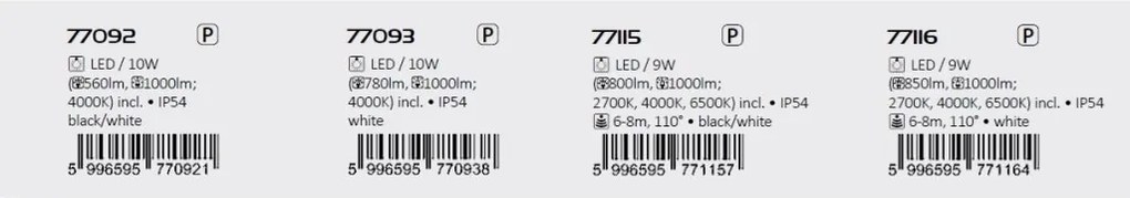 Aplica LED iluminat exterior cu senzor IP54 Zaragoza alb