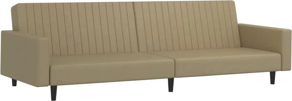 vidaXL Canapea extensibilă cu 2 locuri, cappuccino, piele ecologică