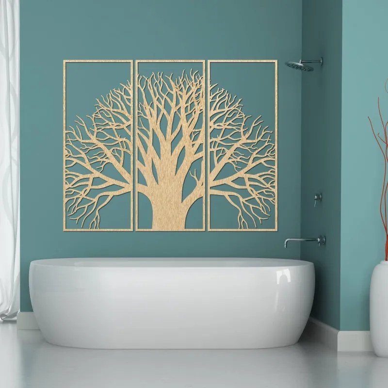 SENTOP | Arborele Vieții – Ramuri decorative de perete din lemn, din trei piese | SUBI