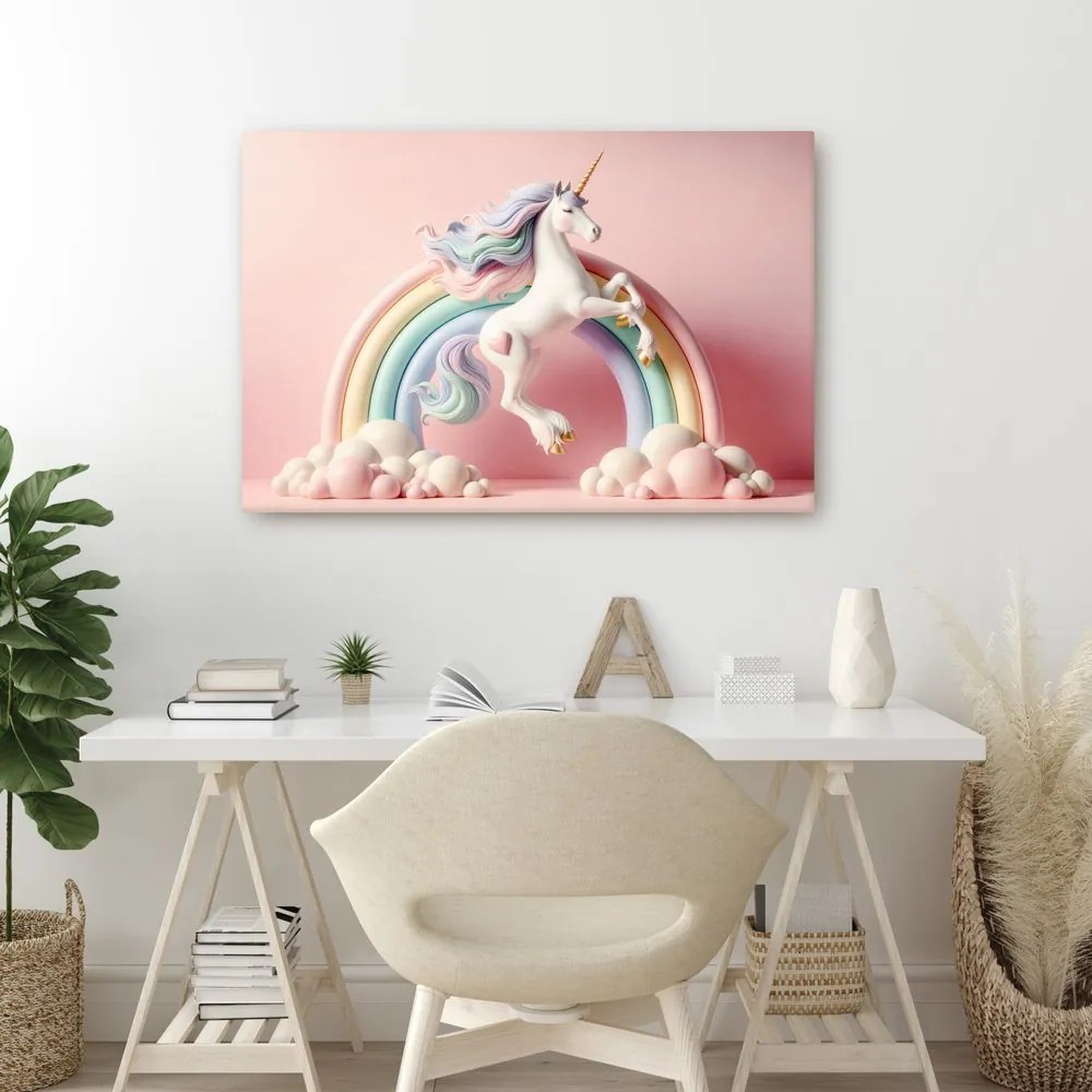 Tablou unicorn magic cu curcubeu