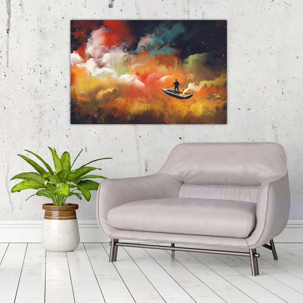 Tablou - Om navigând prin spațiu (90x60 cm)