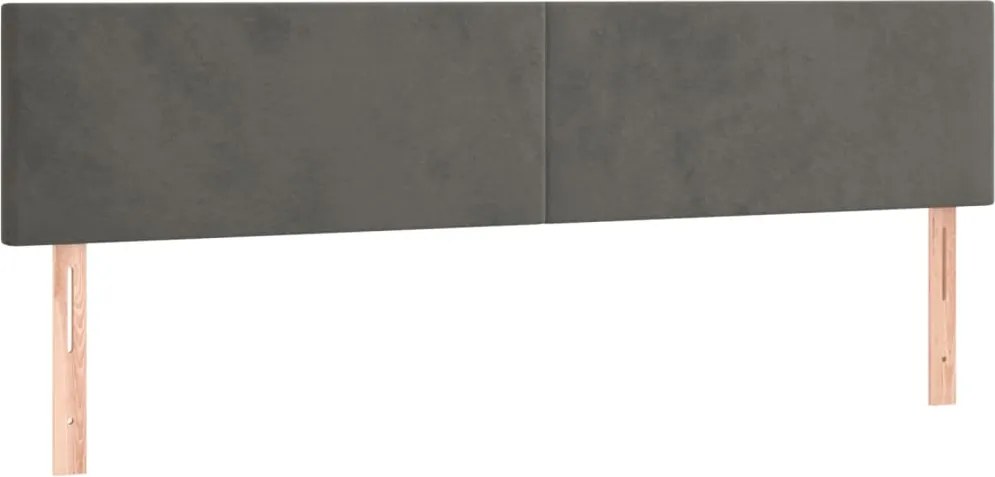 vidaXL Tăblii de pat, gri închis, 200x5x78/88 cm, catifea