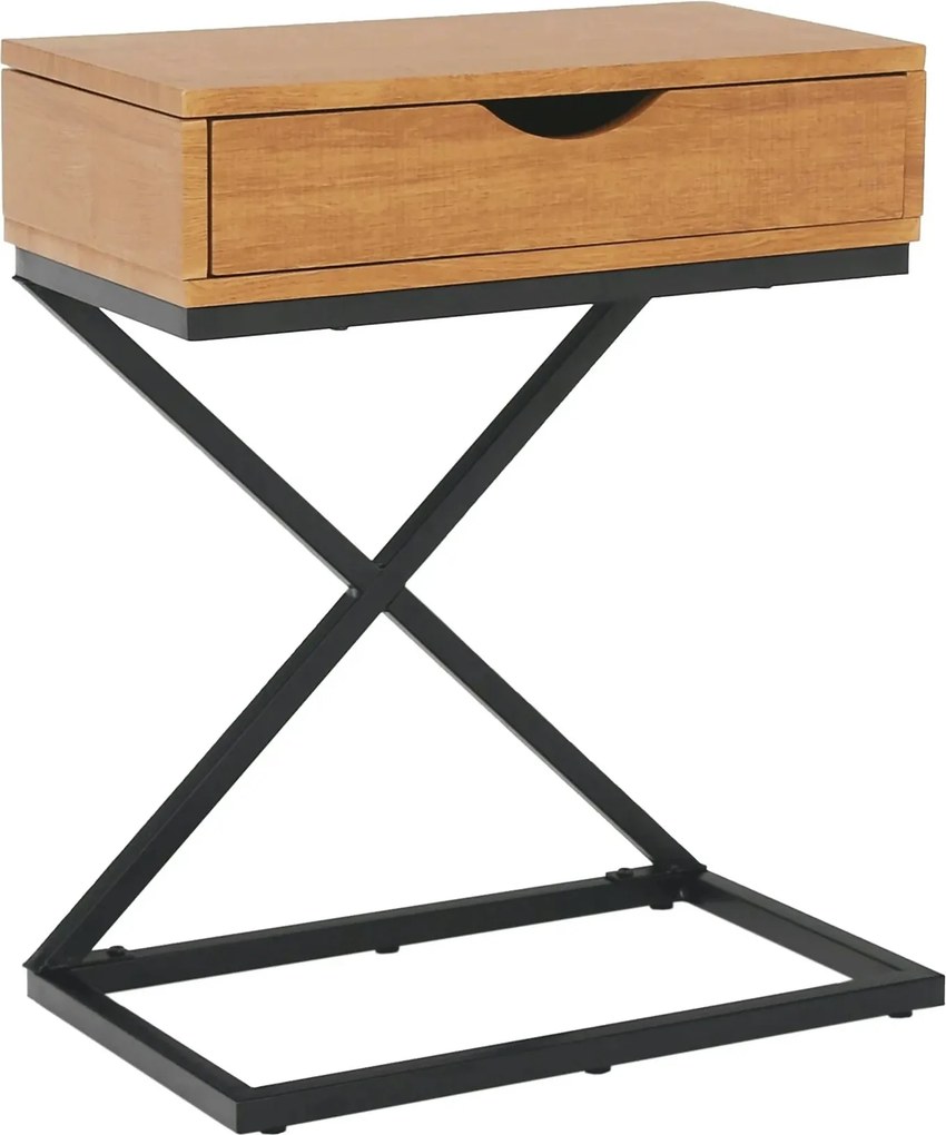 Masuta auxiliara VIRED, stejar/negru, 50x30x60 cm