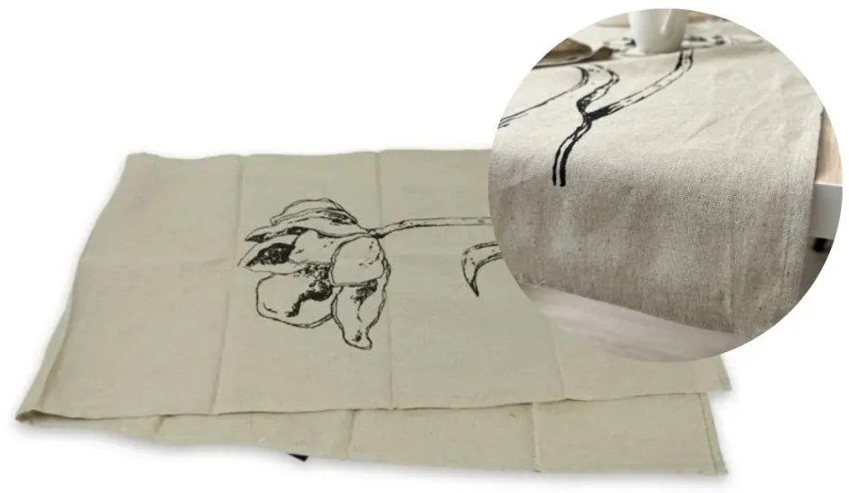 Traversa decorativa din in SEASONS 50 x 170 cm
