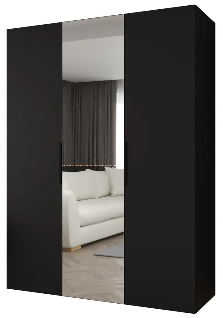 Dulap de haine 150 cm Mirabella 2 (Negru + Negru). 1126407