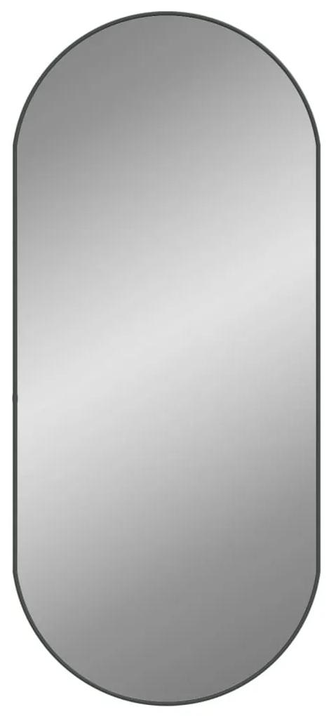 Oglindă de perete, negru, 100x45 cm, ovală