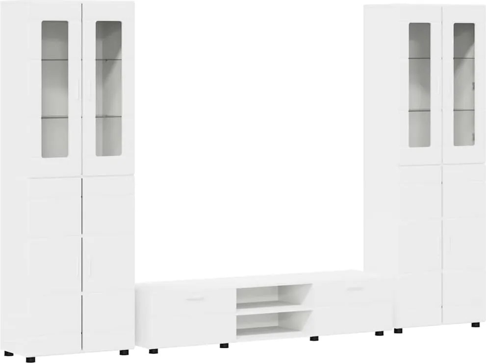 vidaXL Set comodă TV cu sertar cu raft cu ușă FLORIN Alb Lemn compozit