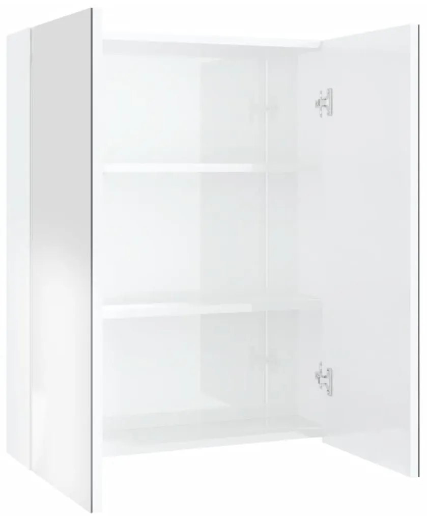 331525 vidaXL Dulap de baie cu oglindă, alb strălucitor, 60x15x75 cm, MDF