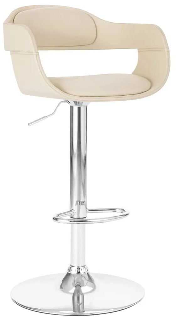 vidaXL Scaun de bar, alb, piele ecologică