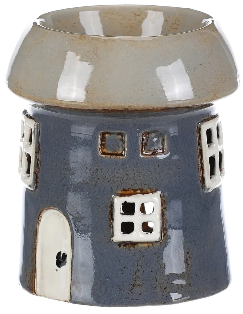 Aroma-lampă House gri, ceramică, 11 x 11 x 13 cm