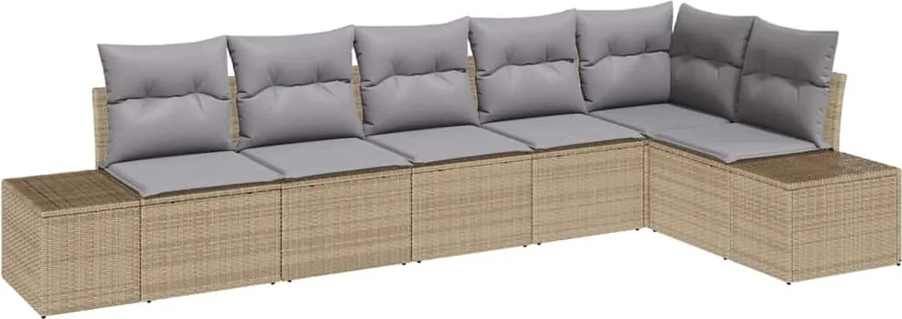 vidaXL Set de canapele pentru grădină 6 pcs Beige și gri deschis