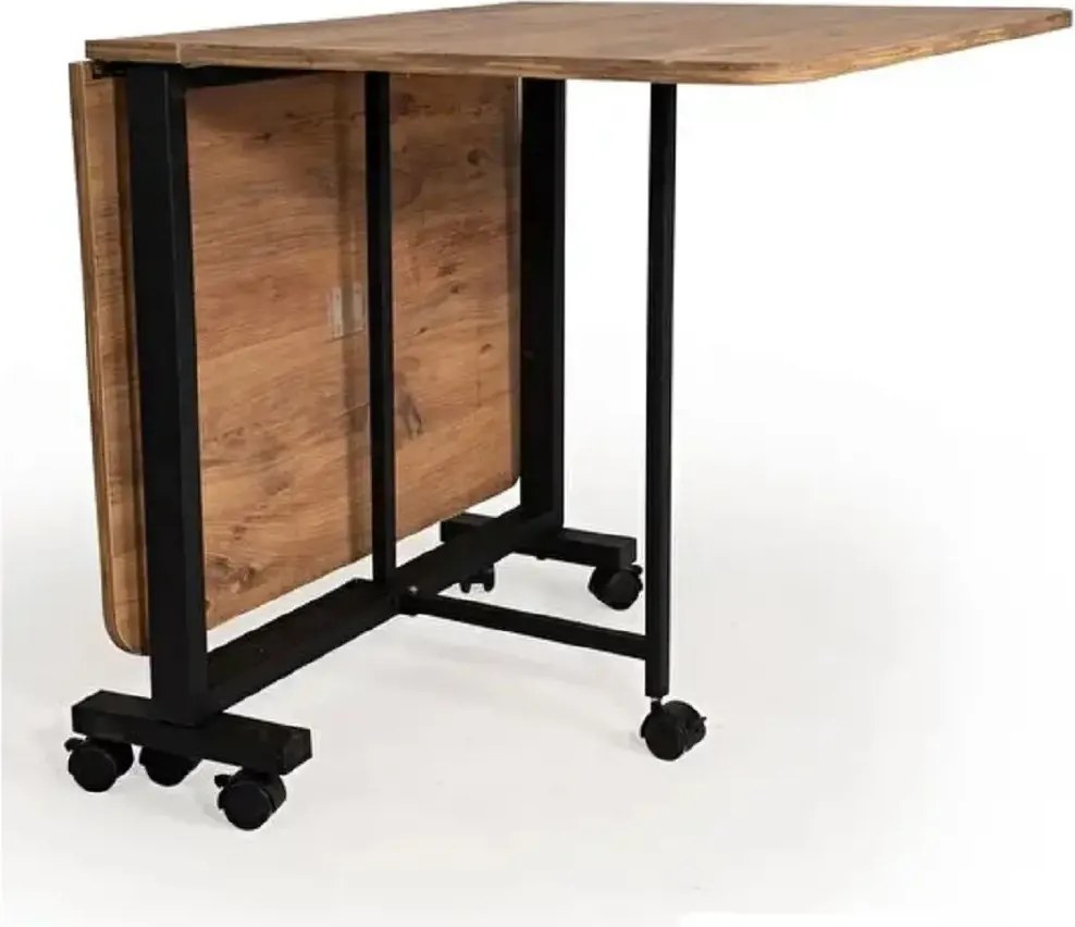 Masa Bucatarie pliabila cu roti Homs Nuc 120 x 80 x 74 cm