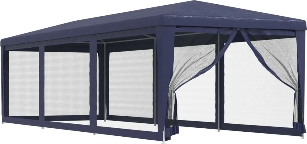 vidaXL Cort de petrecere cu 8 pereți din plasă, albastru, 3x9 m, HDPE