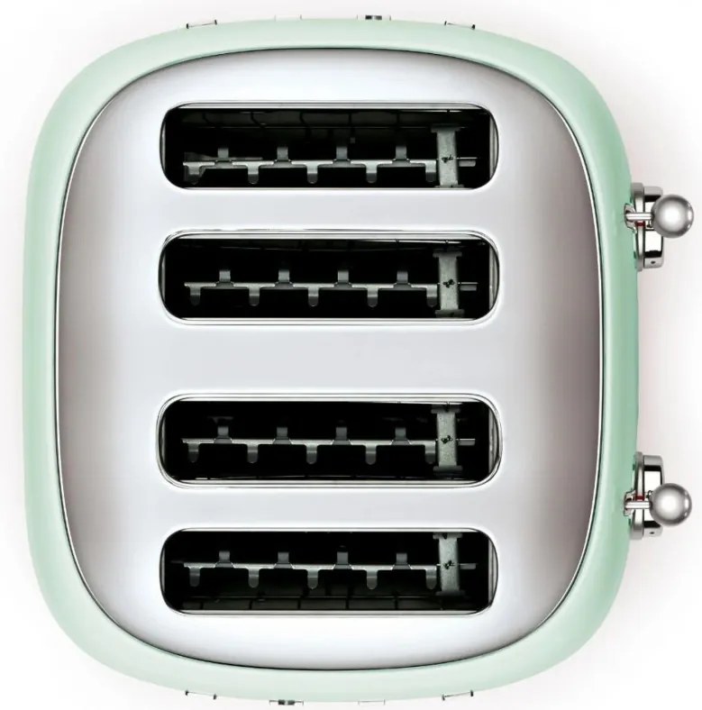 Prăjitor de pâine SMEG 50's Style TSF03PGEU, 2000 W, 4 felii, 6 niveluri, Tava pentru firimituri, Cablu integrat, Oțel inoxidabil, Verde