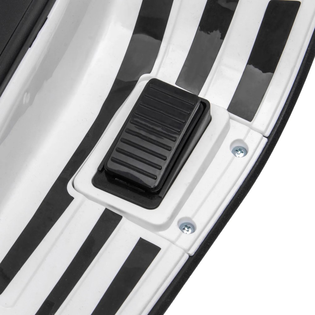 AIYAPLAY Motocicletă electrică pentru copii Vespa 6V dim. 107L x 47l x 73H cm Muzică MP3 Port USB Far 2 roți de antrenare - Alb | Aosom Romania