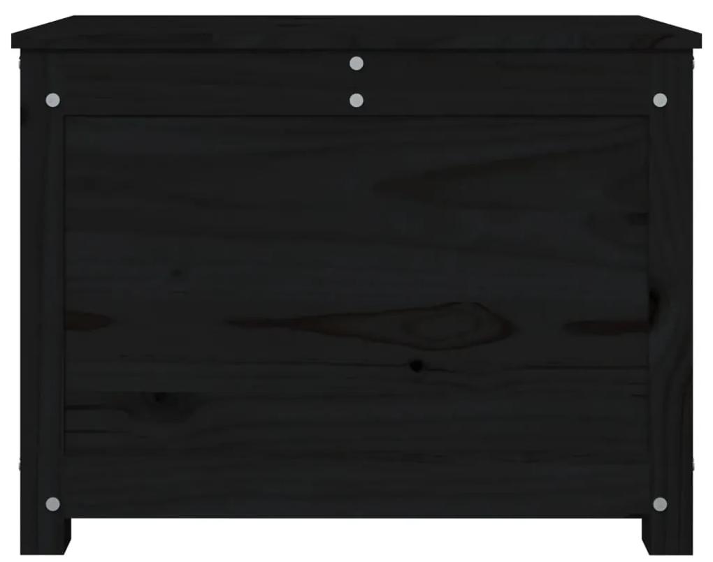 Cutie de depozitare, negru, 60x32x45,5 cm, lemn masiv de pin 1, Negru, 60 x 32 x 45.5 cm