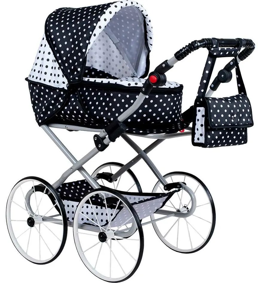 Nou Baby Doll cărucior Natálka , negru și alb