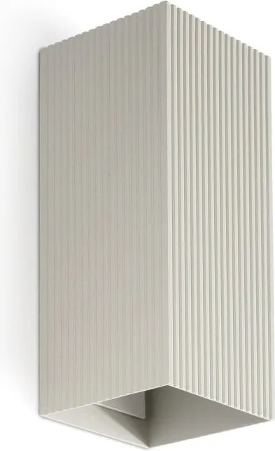 Aplica perete aluminiu striat gri, 2xGU10, LUNE square