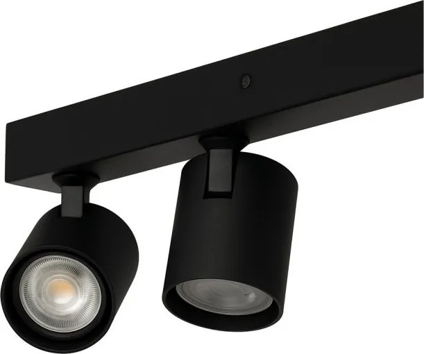 Plafoniera liniara neagra cu 6 spoturi EXO 6, 200cm