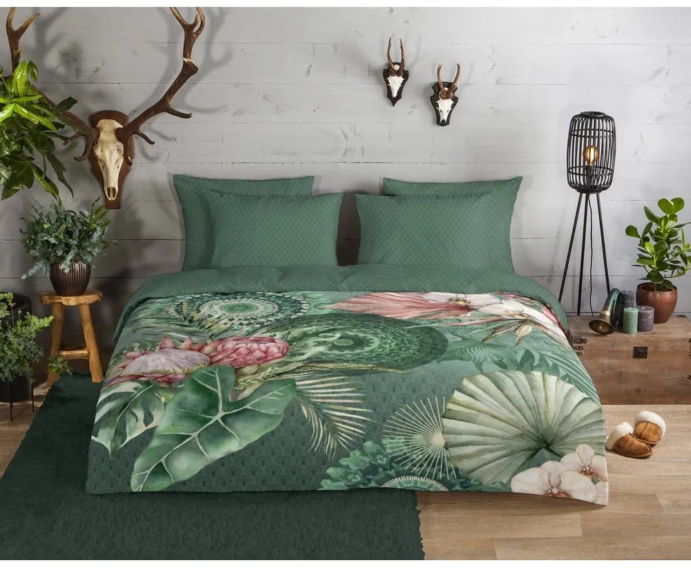 Lenjerie de pat verde din flanelă 140x200 cm – HIP