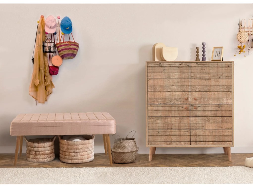 Mobilier pentru hol Maluxe 728 (Stejar sonoma + Piatră). 1089072