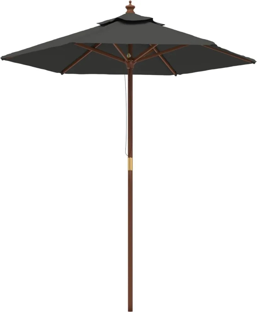 vidaXL Umbrelă de soare de grădină stâlp din lemn antracit 196x231 cm