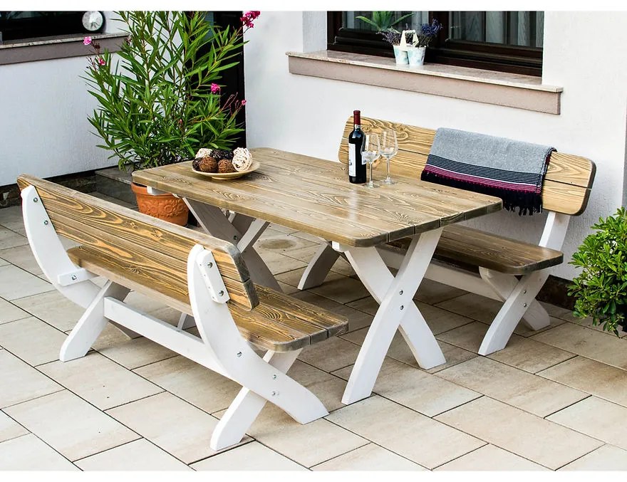Set mobilier gradina Wien, 160 cm, verde oliv, 6 pers.