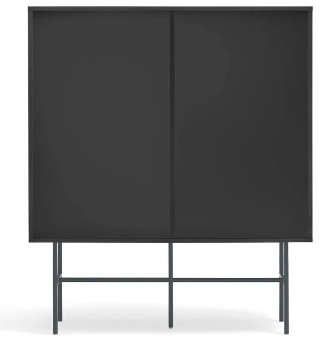 Comodă neagră-gri antracit înaltă cu ușă glisantă 120x140 cm Nube – Teulat