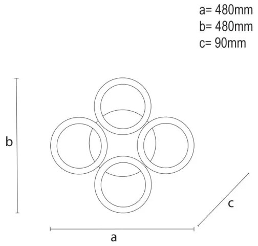 Lustră LED aplicată dimabilă LED/55W/230V 3000-6500K + telecomandă
