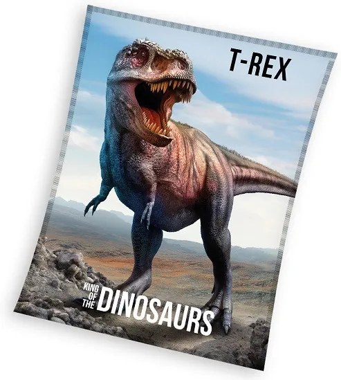 Dinozaur T-Rex pătură coral fleece polar 130x170cm
