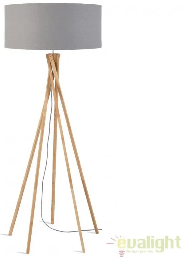 Lampadar realizat din materiale naturale, durabile si ecologice, KILIMANJARO/F gri deschis