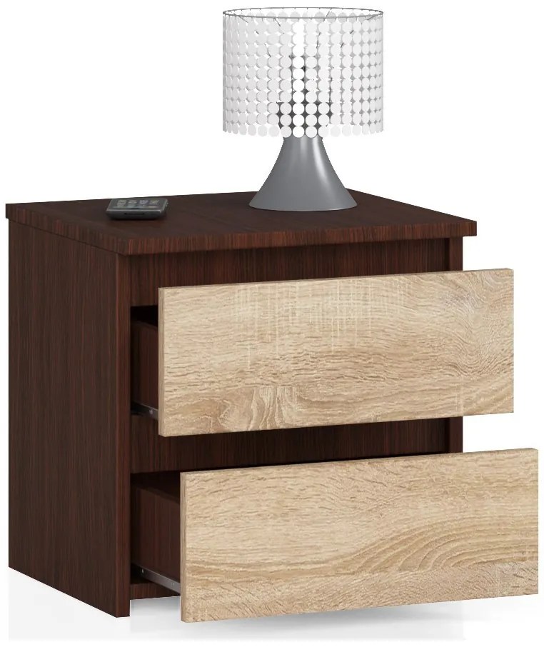 Noptieră Cleania CL2 (wenge + Stejar sonoma). 1069378