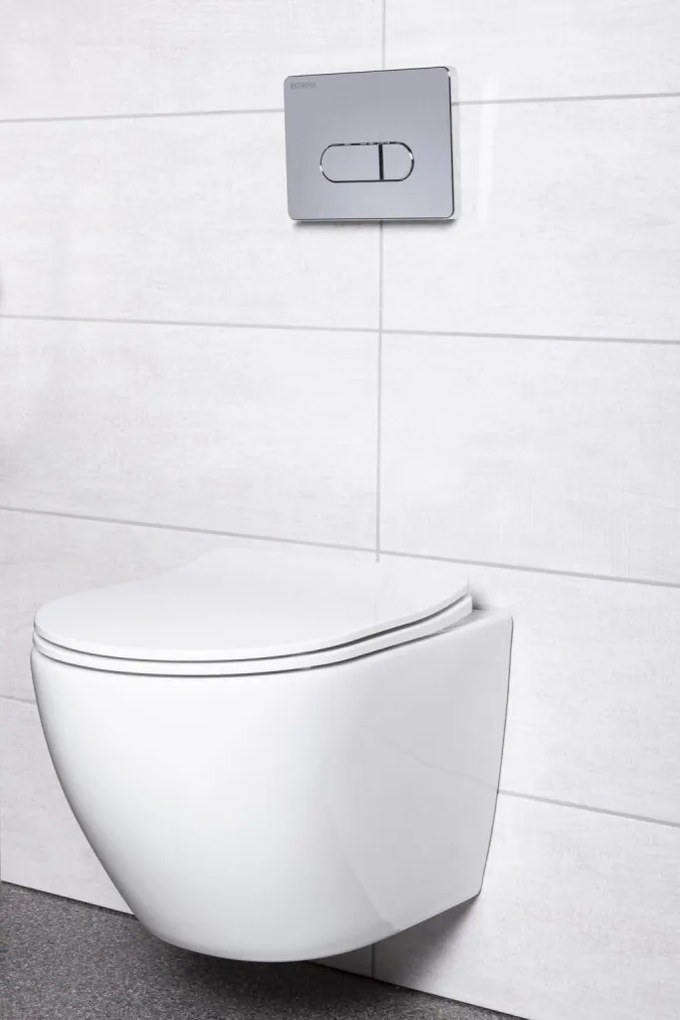 Set rezervor WC montat pe perete Kasos Pacific Chrome