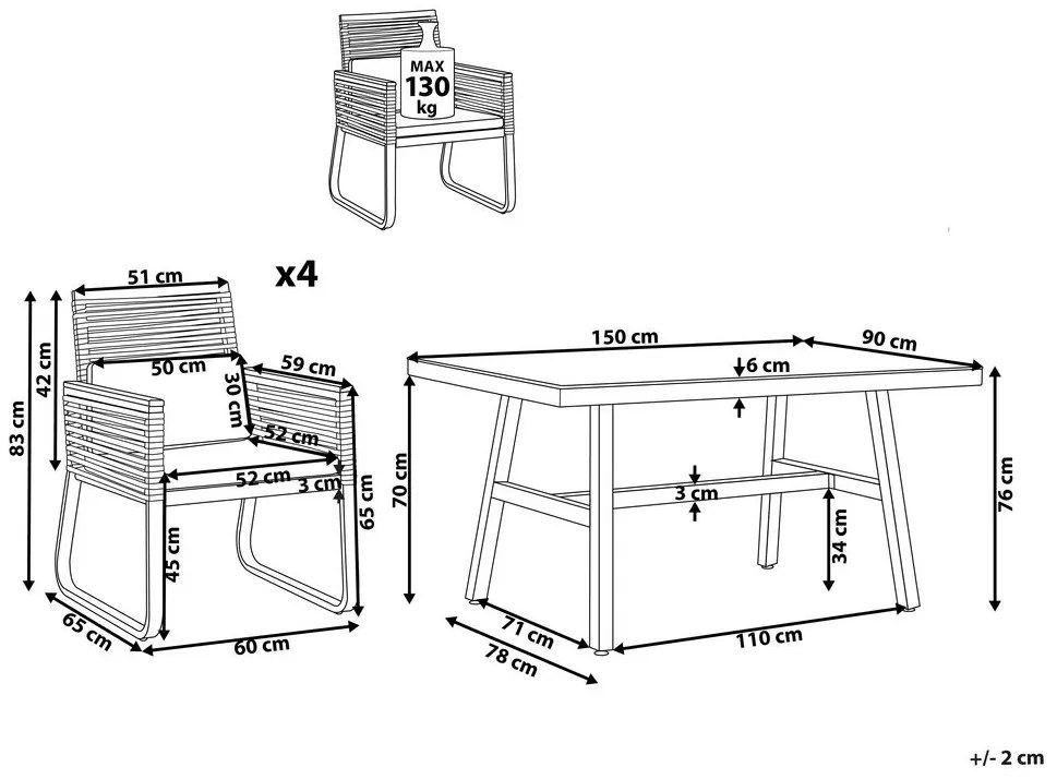 Set mobilier de grădină Carisa (negru). 1035691