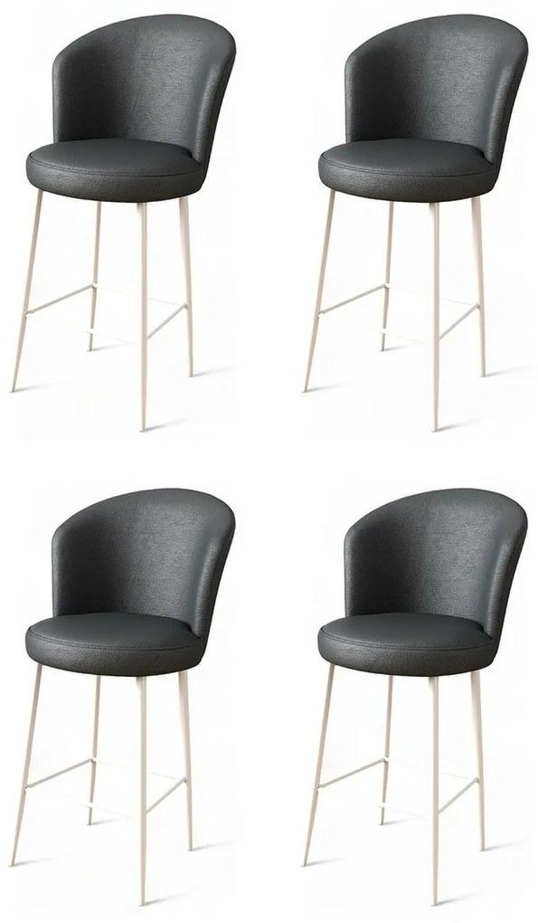 Set de scaune de bar Uras Anthracite and White, 4buc., 4 buc