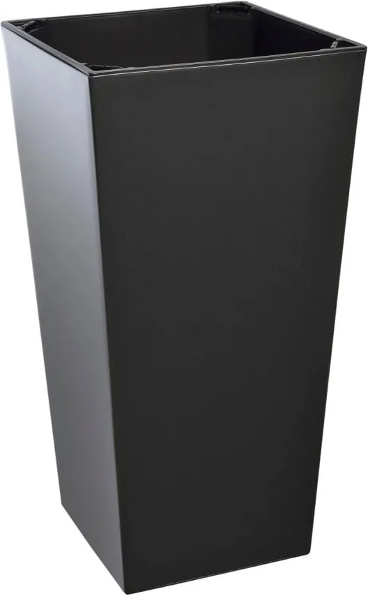 Ghiveci de flori adecvat interior / exterior Gardenico Elise, înălțime 26 cm, gri antracit lucios