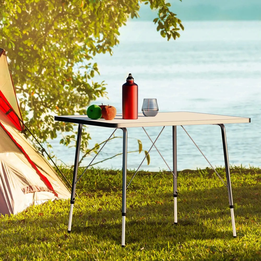 Casaria Masă de camping pliabilă FOKA, 80x54x51-70cm, alb