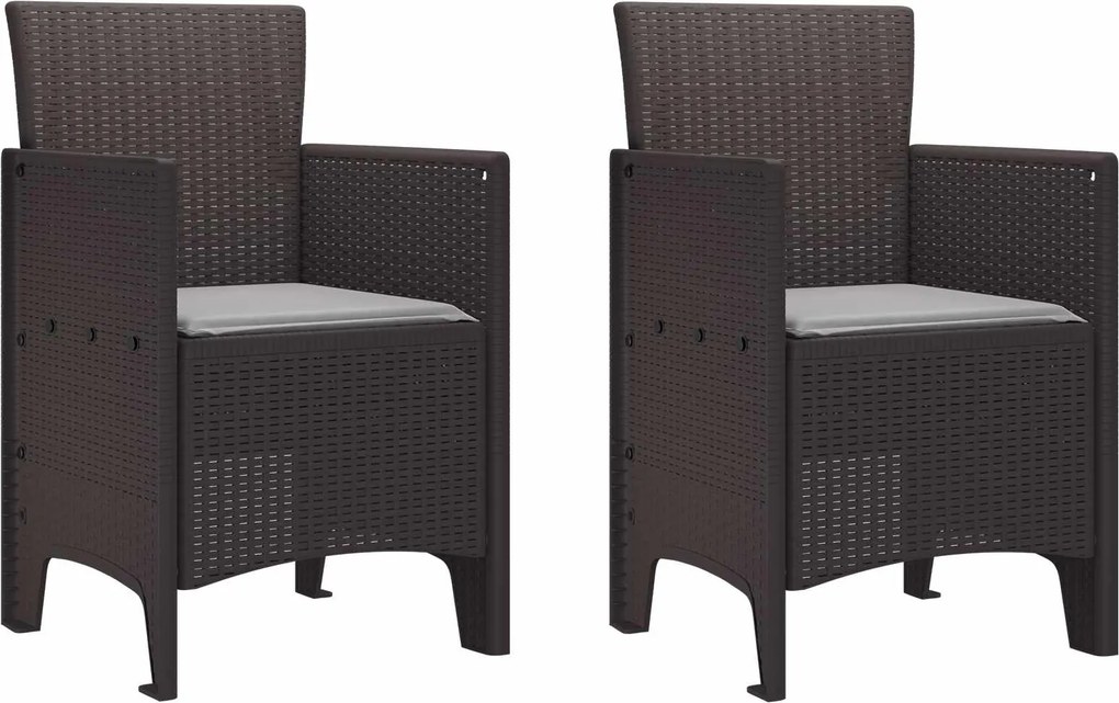 vidaXL Scaun pentru Grădină 2 pcs Maro Dimensiune: 53 x 49 x 85 cm