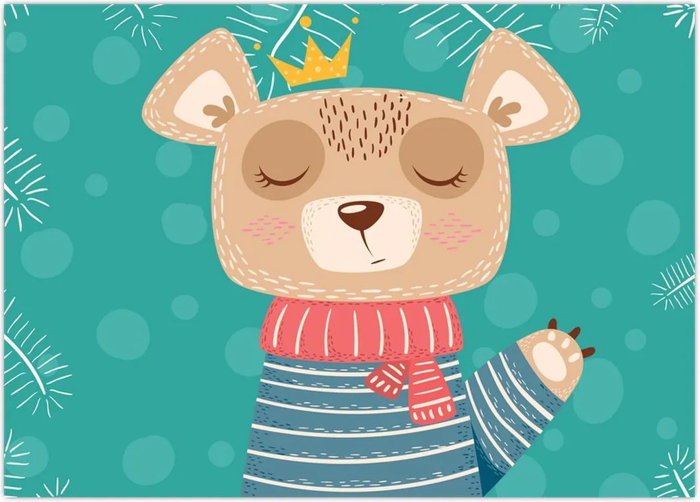 Tablou - Ursulețul fluturând labuța (70x50 cm)