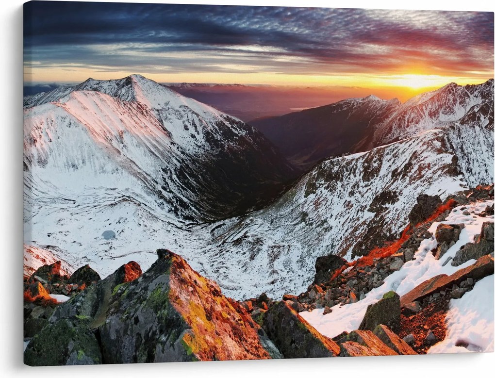Tablou - Panoramă montană de iarnă (70x50 cm)