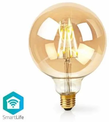 Bec WiFi Smart LED cu filament Nedis, E27, 125 mm, 5W, 500 lm, 2700K, auriu